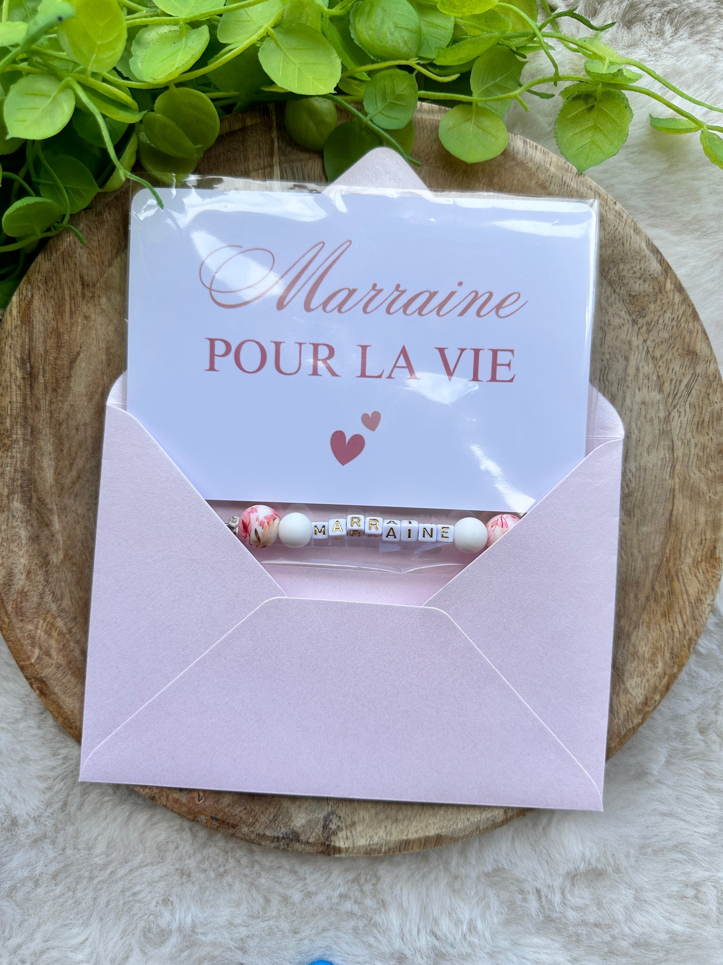 Annonce grossesse, demande marraine, parrain pour la vie , baptême, carte et porte clé perles