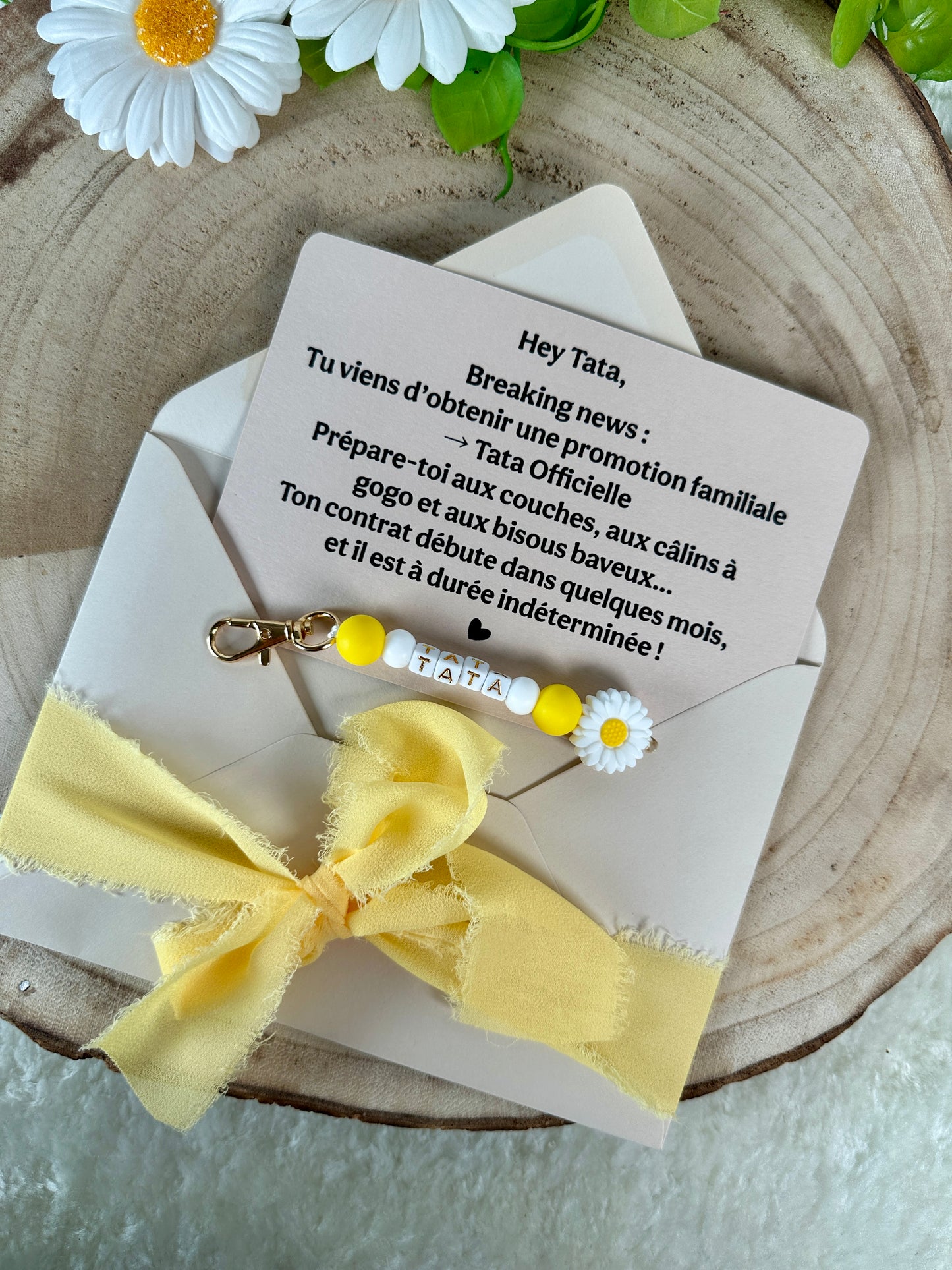 Annonce grossesse carte porte clé pour tata (soeur, meilleure amie, cousine, amie)