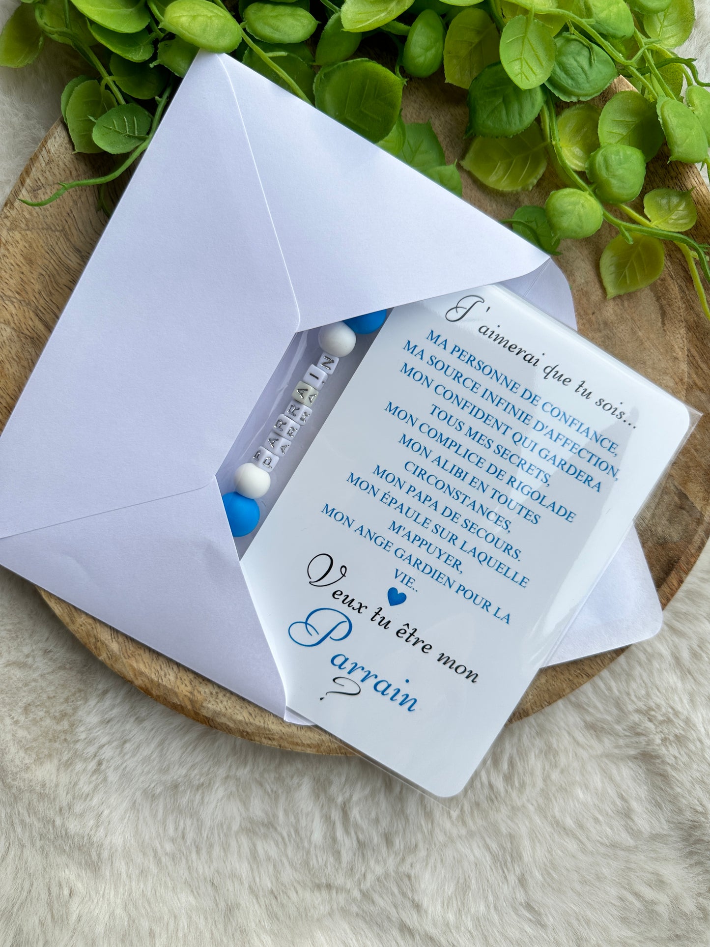 Annonce grossesse carte porte-clés parrain bleu