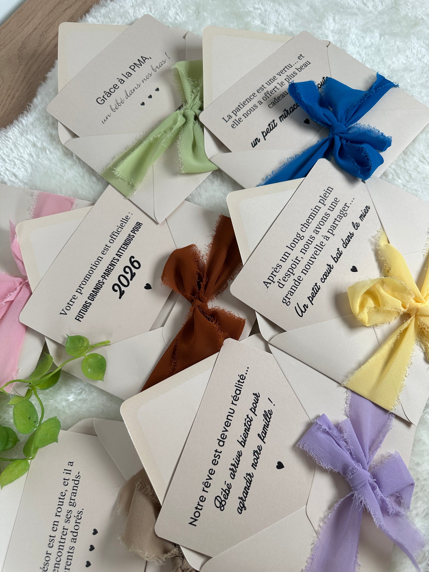 Carte annonce de grossesse, famille, pma fiv jaune