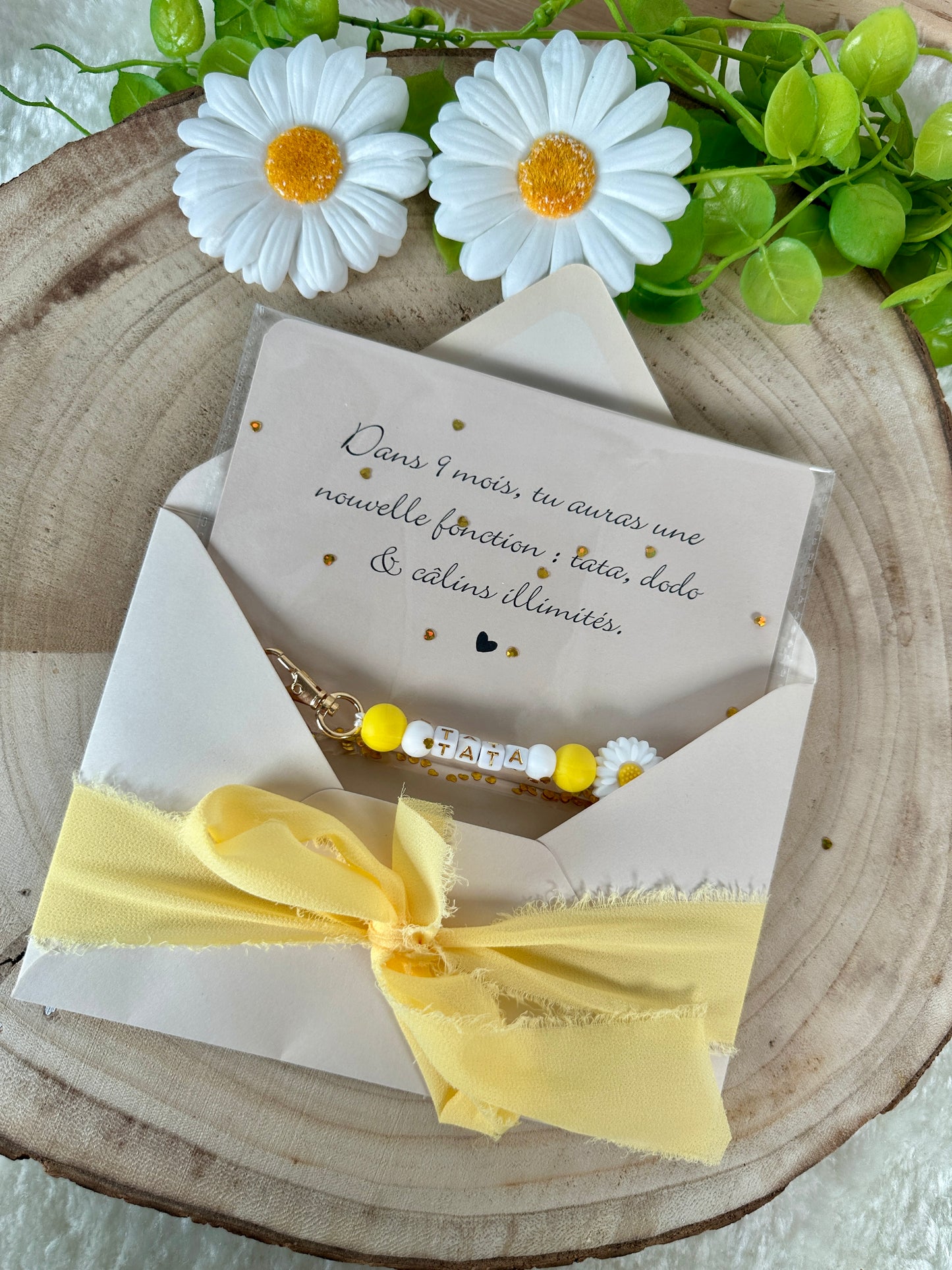 Annonce grossesse carte porte clé pour tata (soeur, meilleure amie, cousine, amie)