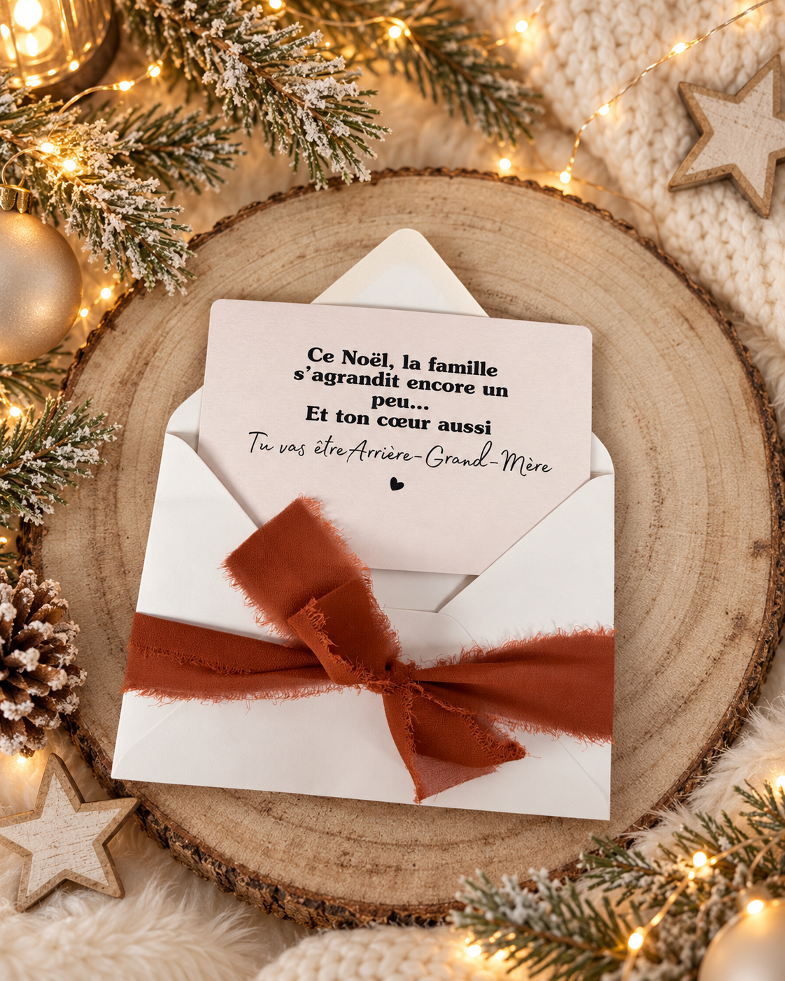 Cartes annonce grossesse arrières-grands-parents Noel