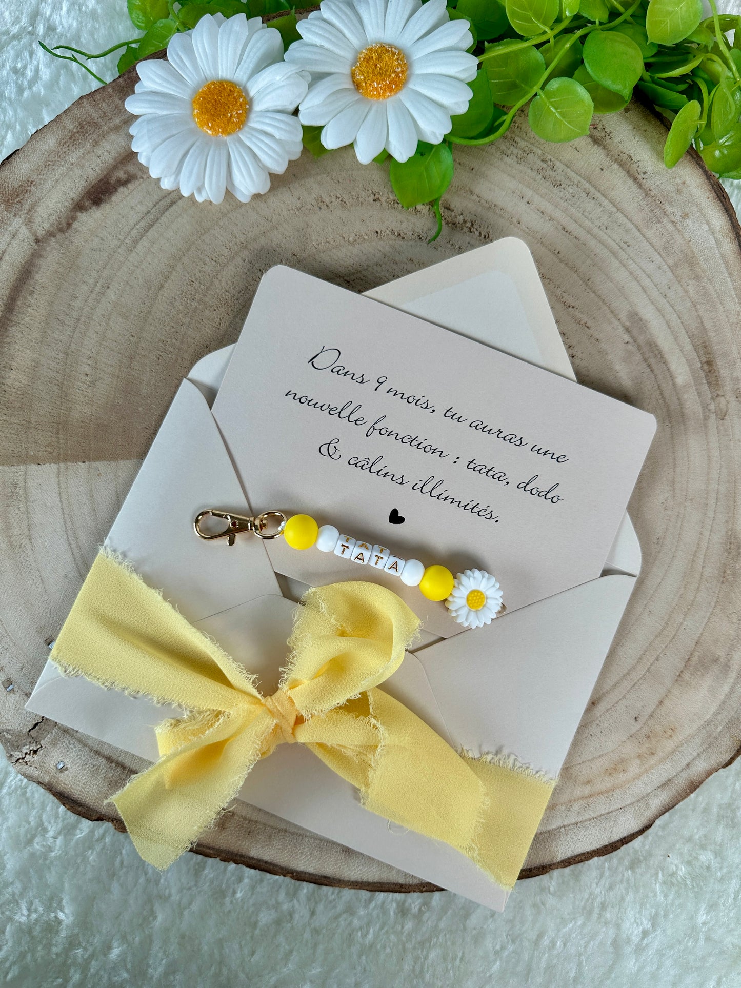 Annonce grossesse carte porte clé pour tata (soeur, meilleure amie, cousine, amie)