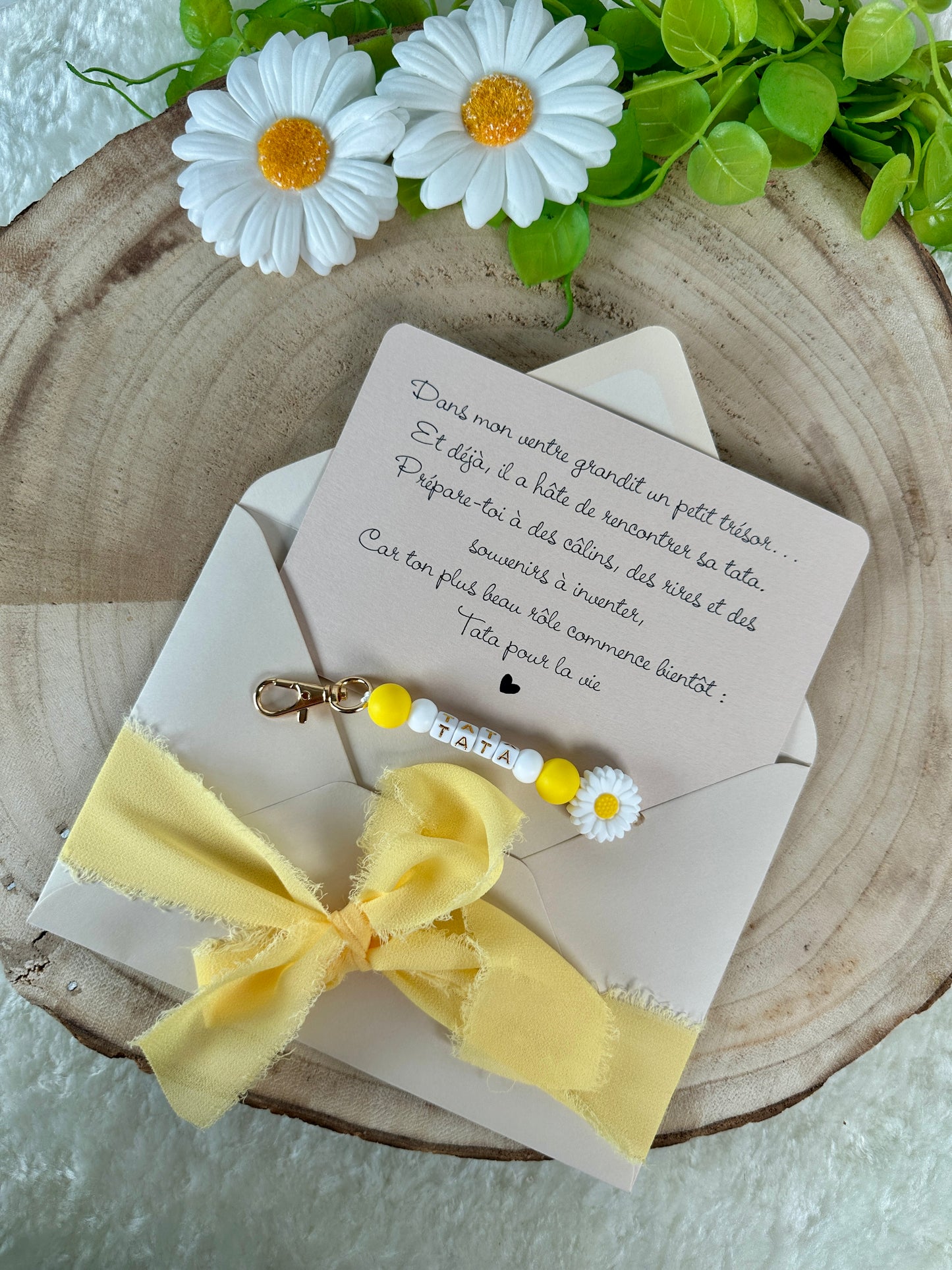 Annonce grossesse carte porte clé pour tata (soeur, meilleure amie, cousine, amie)