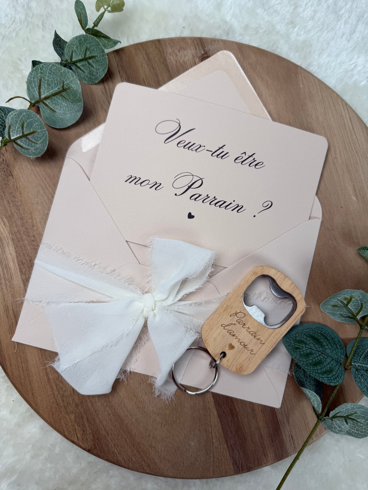 Annonce grossesse, demande parrain carte décapsuleur simple ou porte clé