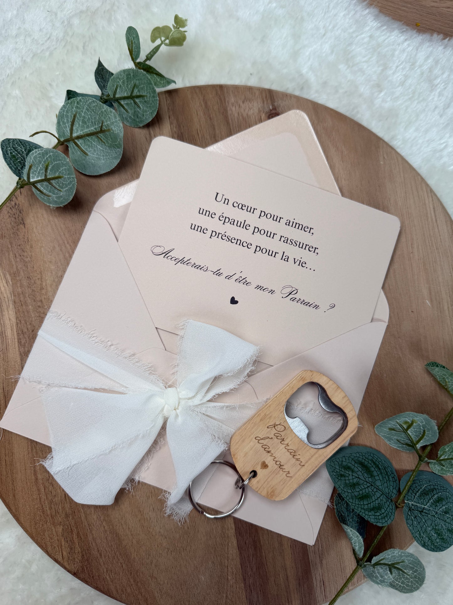 Annonce grossesse, demande parrain carte décapsuleur simple ou porte clé
