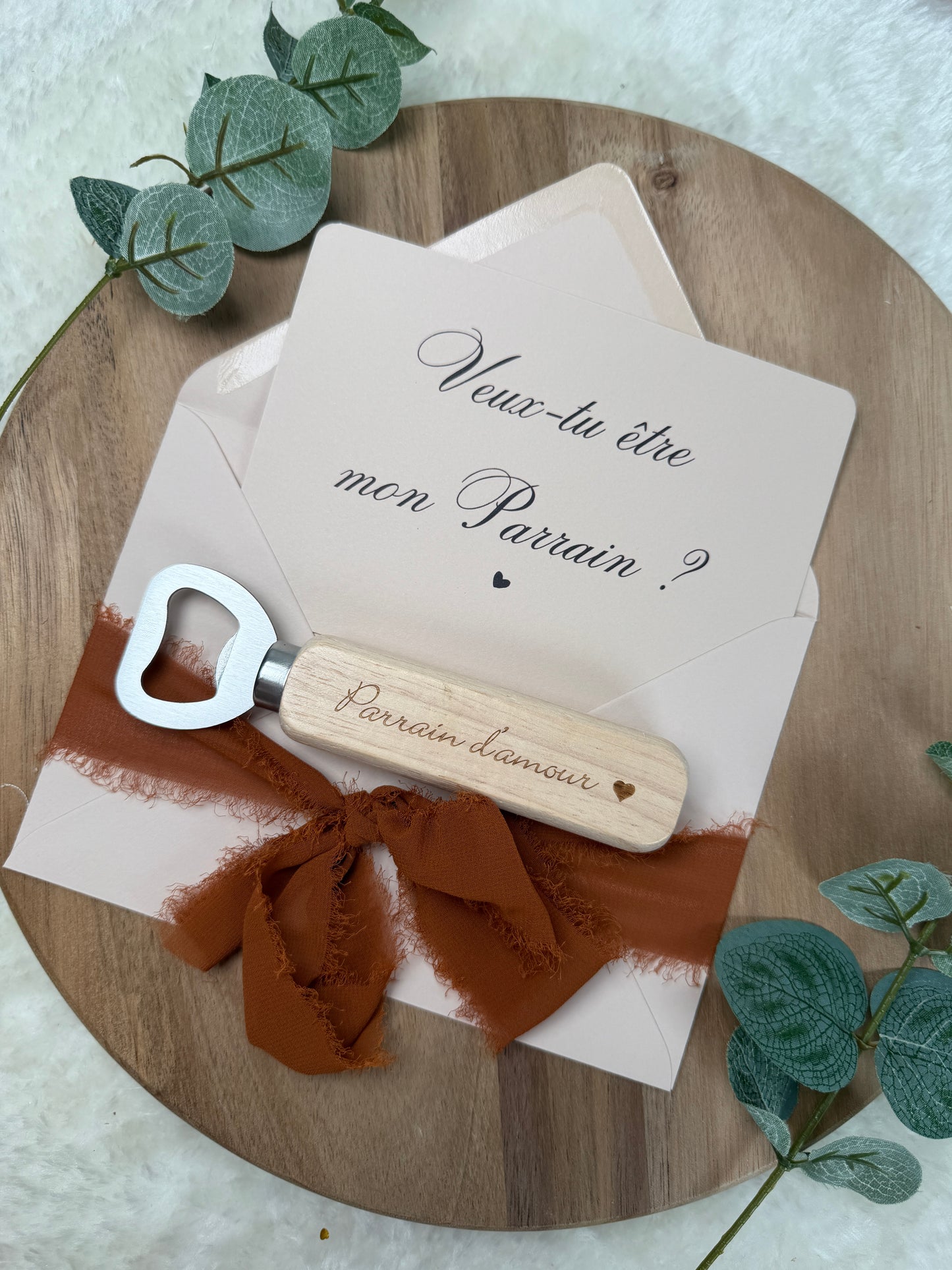 Annonce grossesse, demande parrain carte décapsuleur simple ou porte clé