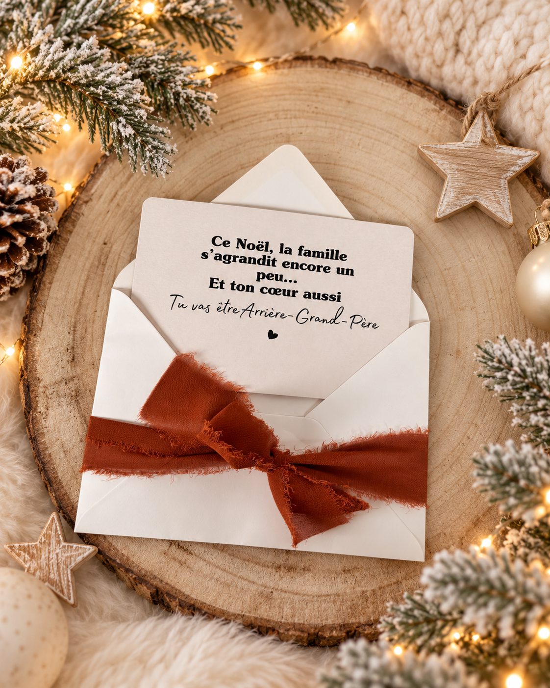 Cartes annonce grossesse arrières-grands-parents Noel