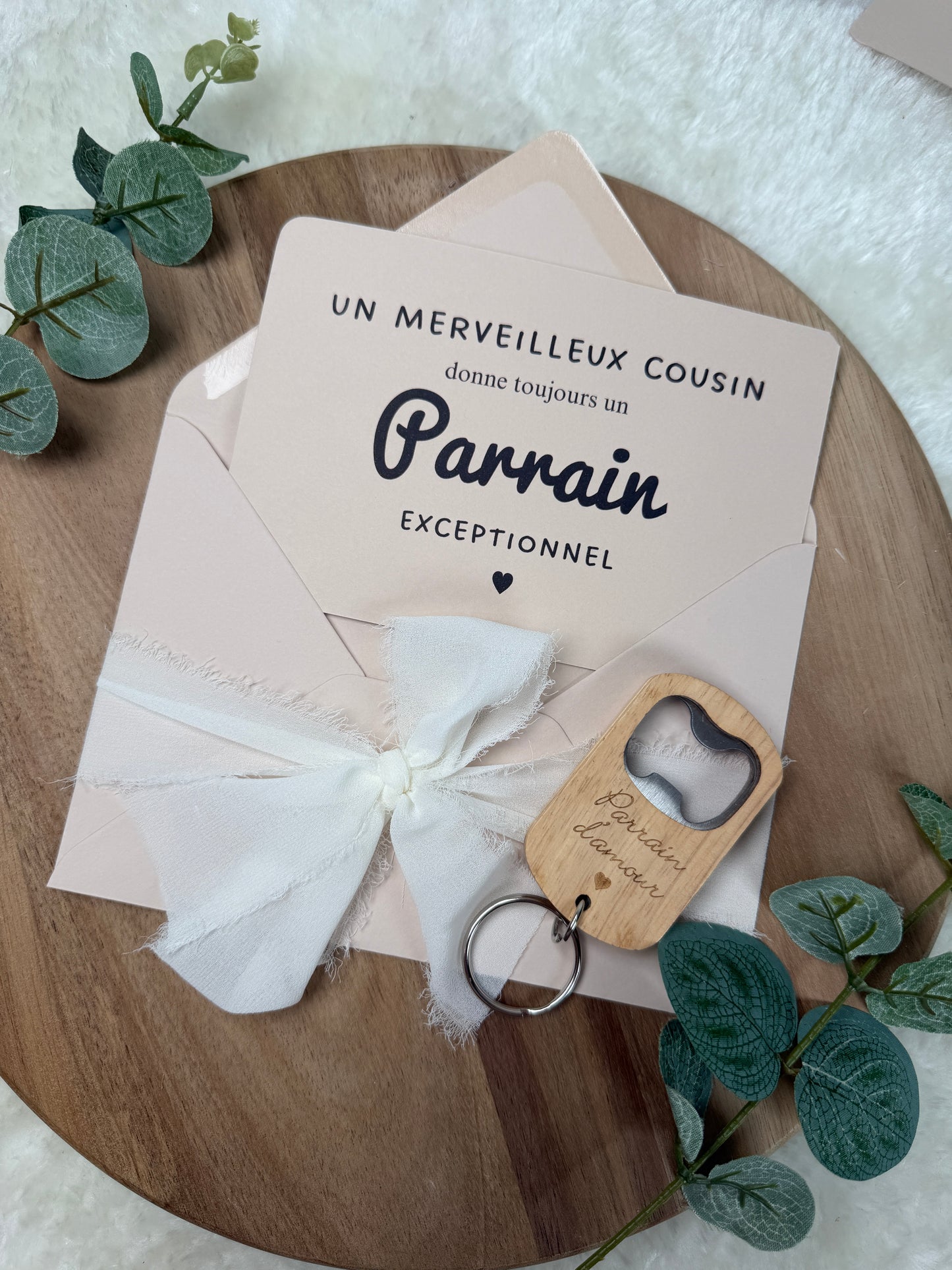 Annonce grossesse, demande parrain carte décapsuleur simple ou porte clé