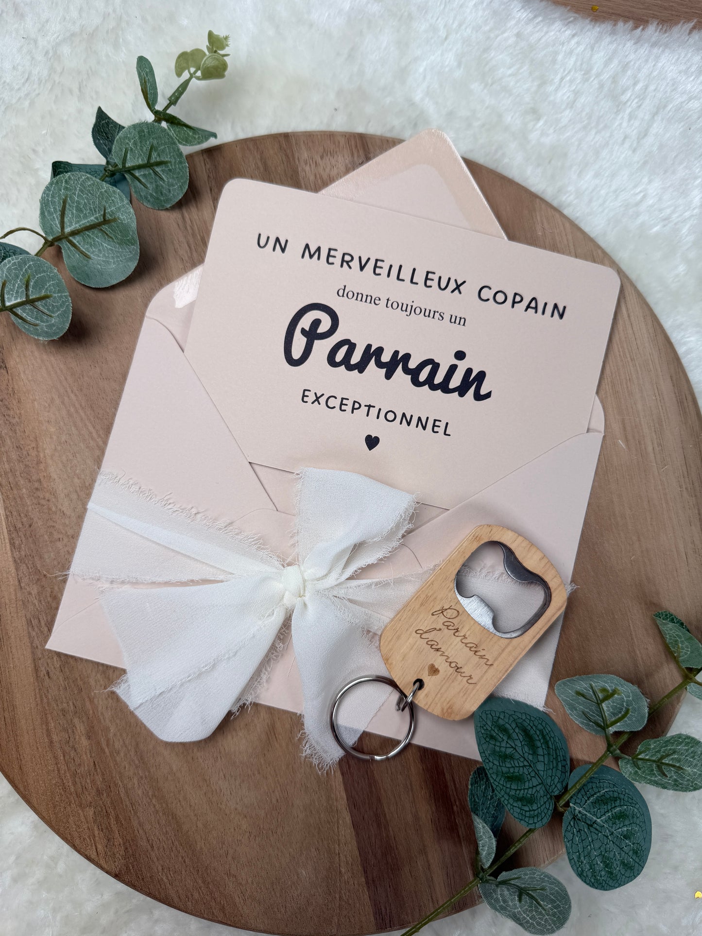 Annonce grossesse, demande parrain carte décapsuleur simple ou porte clé