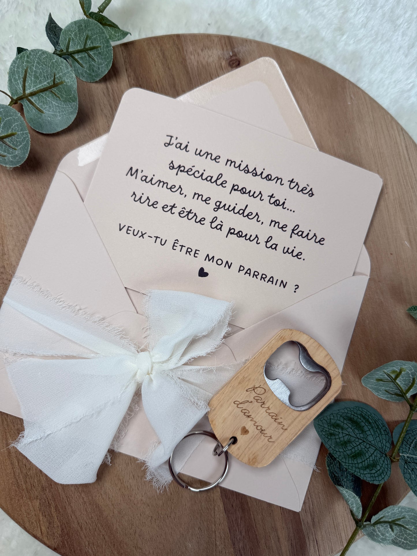 Annonce grossesse, demande parrain carte décapsuleur simple ou porte clé