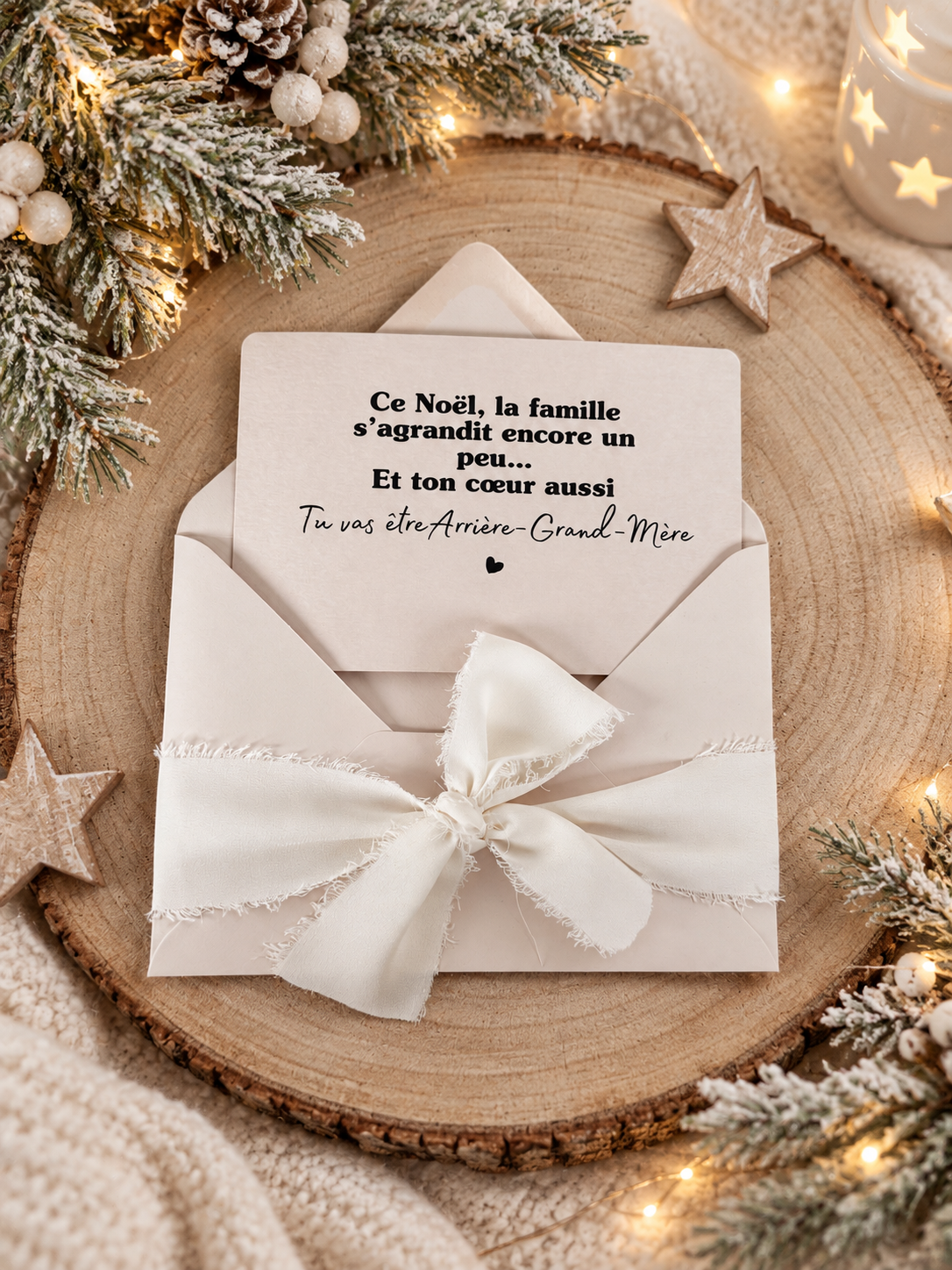 Cartes annonce grossesse arrières-grands-parents Noel