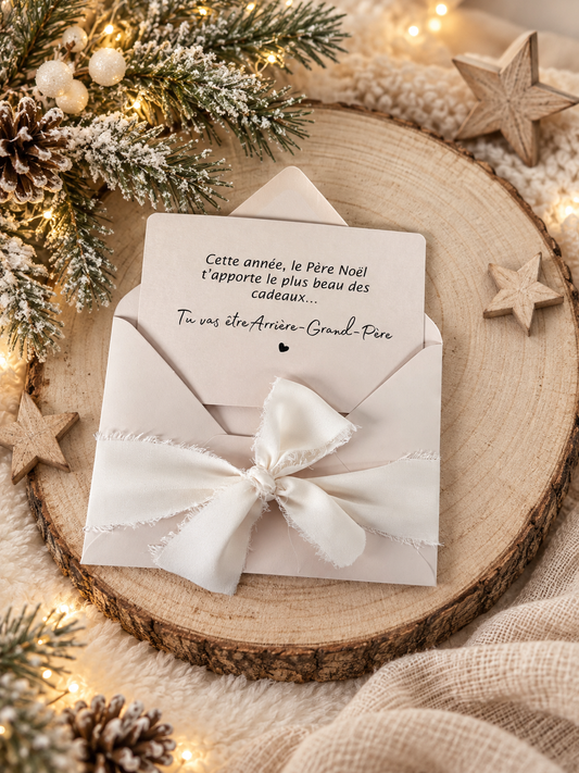 Cartes annonce grossesse arrières-grands-parents Noel
