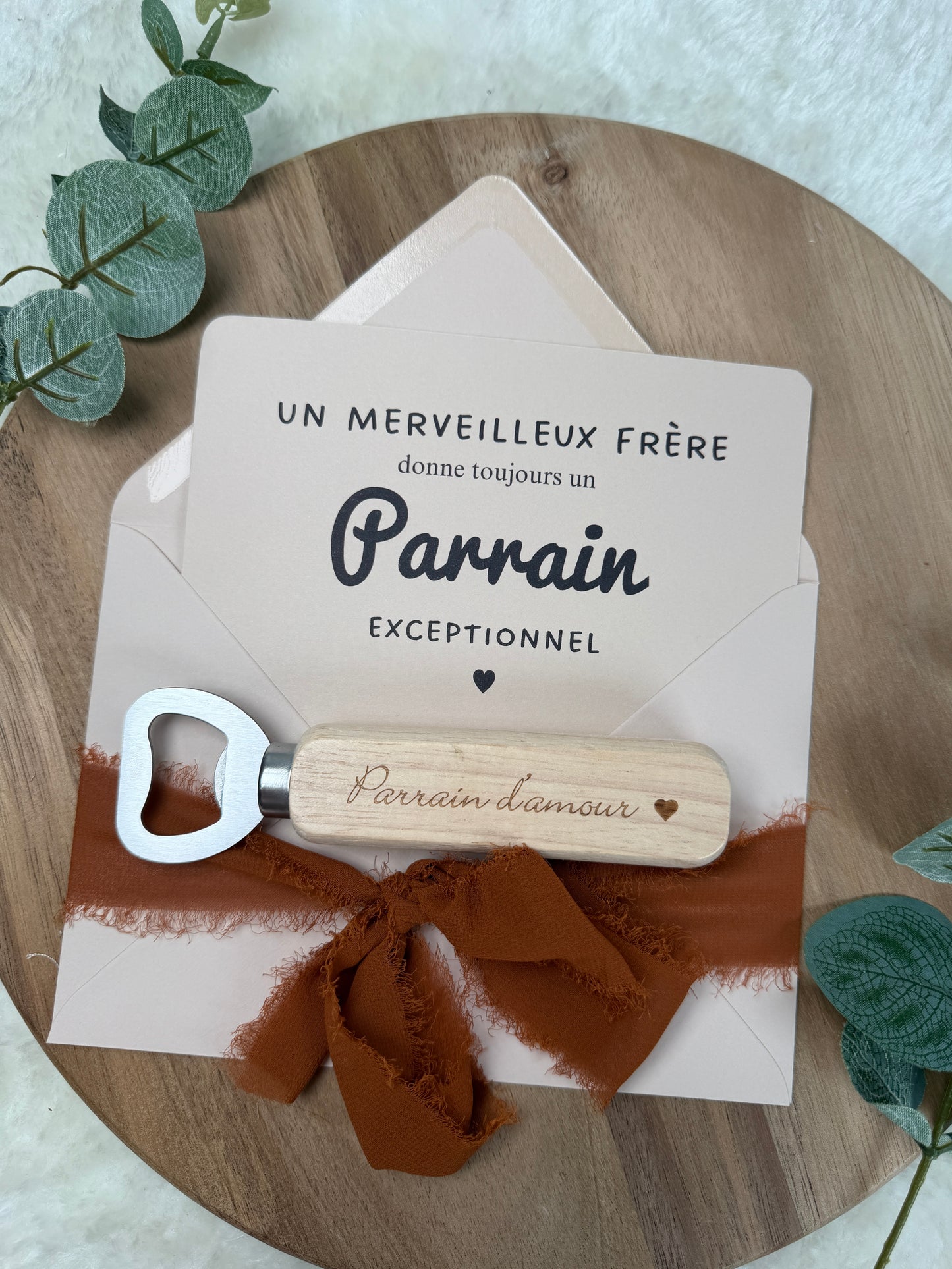 Annonce grossesse, demande parrain carte décapsuleur simple ou porte clé