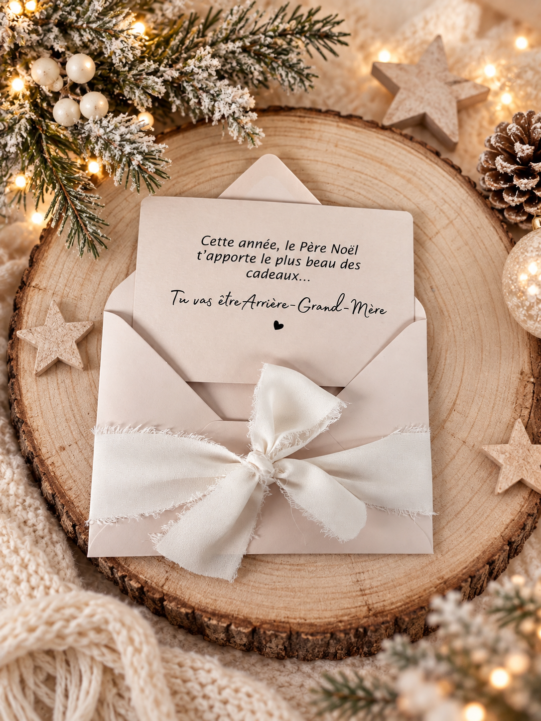 Cartes annonce grossesse arrières-grands-parents Noel