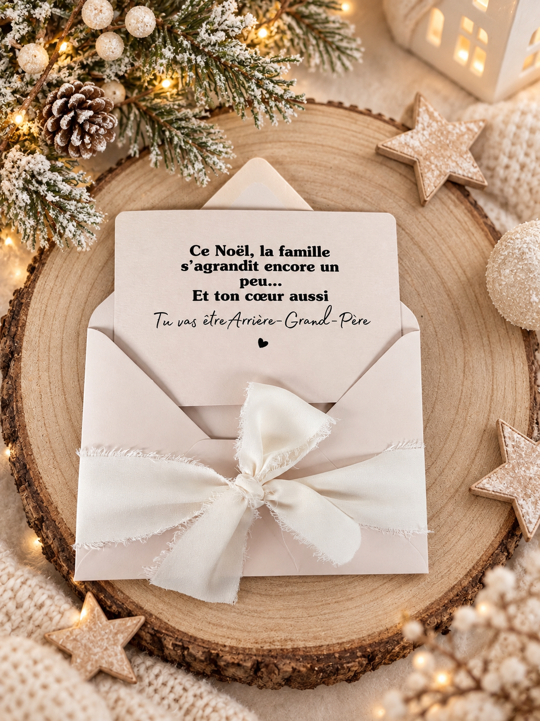 Cartes annonce grossesse arrières-grands-parents Noel