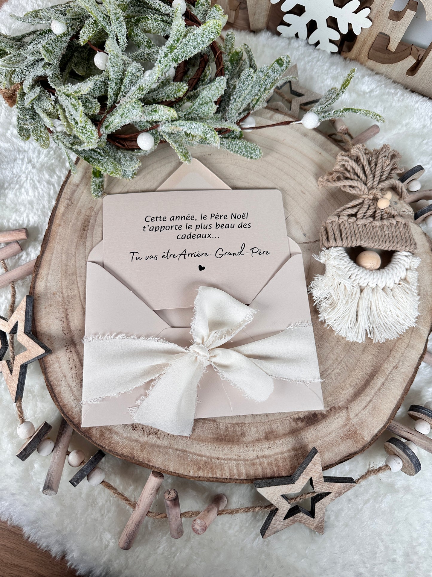 Cartes annonce grossesse arrières-grands-parents Noel